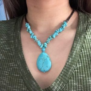 *HP* Turquoise Pendant Statement Necklace